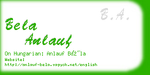 bela anlauf business card